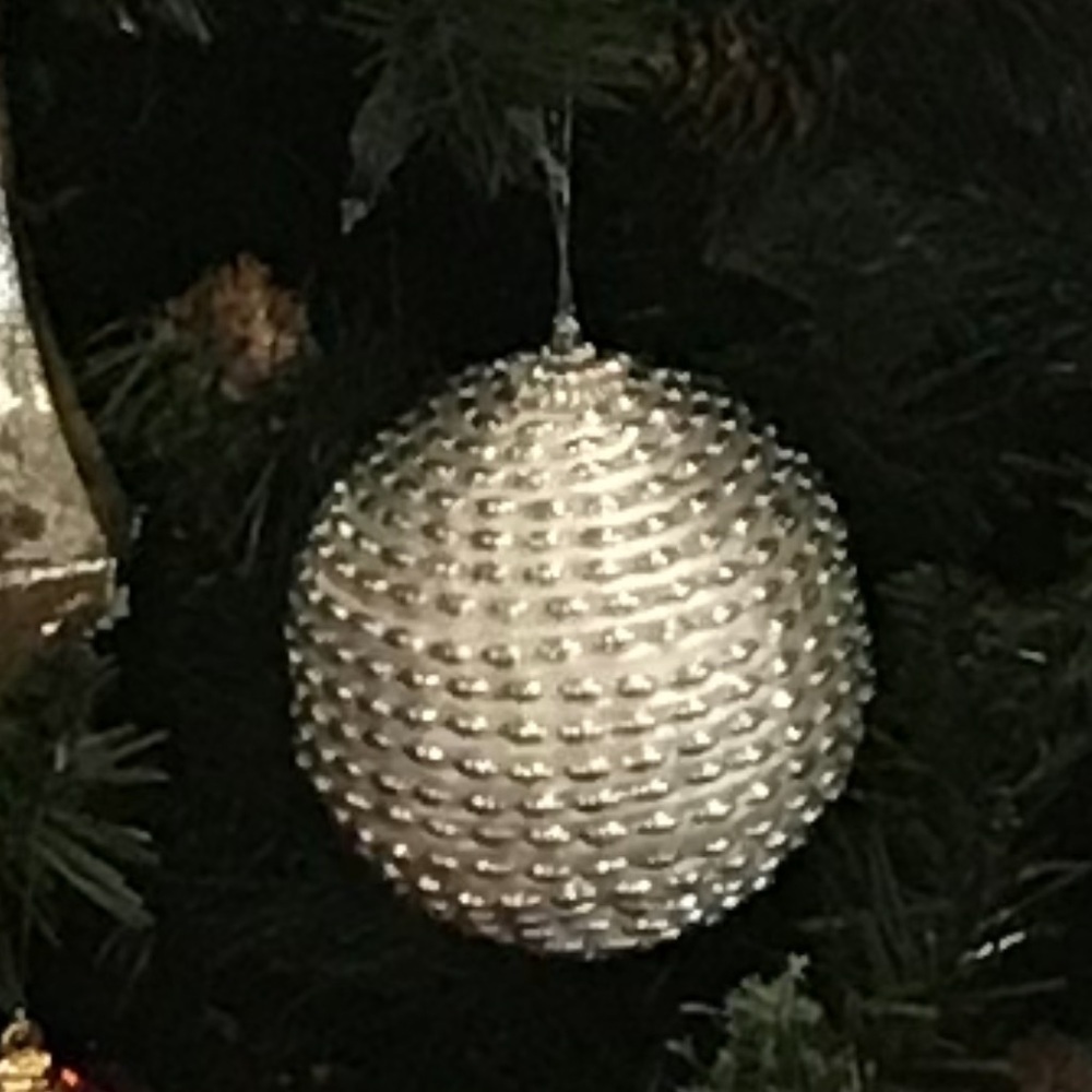 Pier 1 Silver and White Holiday Ornaments set of 6 - Picture 7 of 8